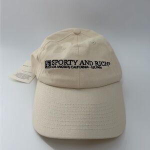 Sporty & Rich 94 Hat Logo Embroidered Cotton In Cream